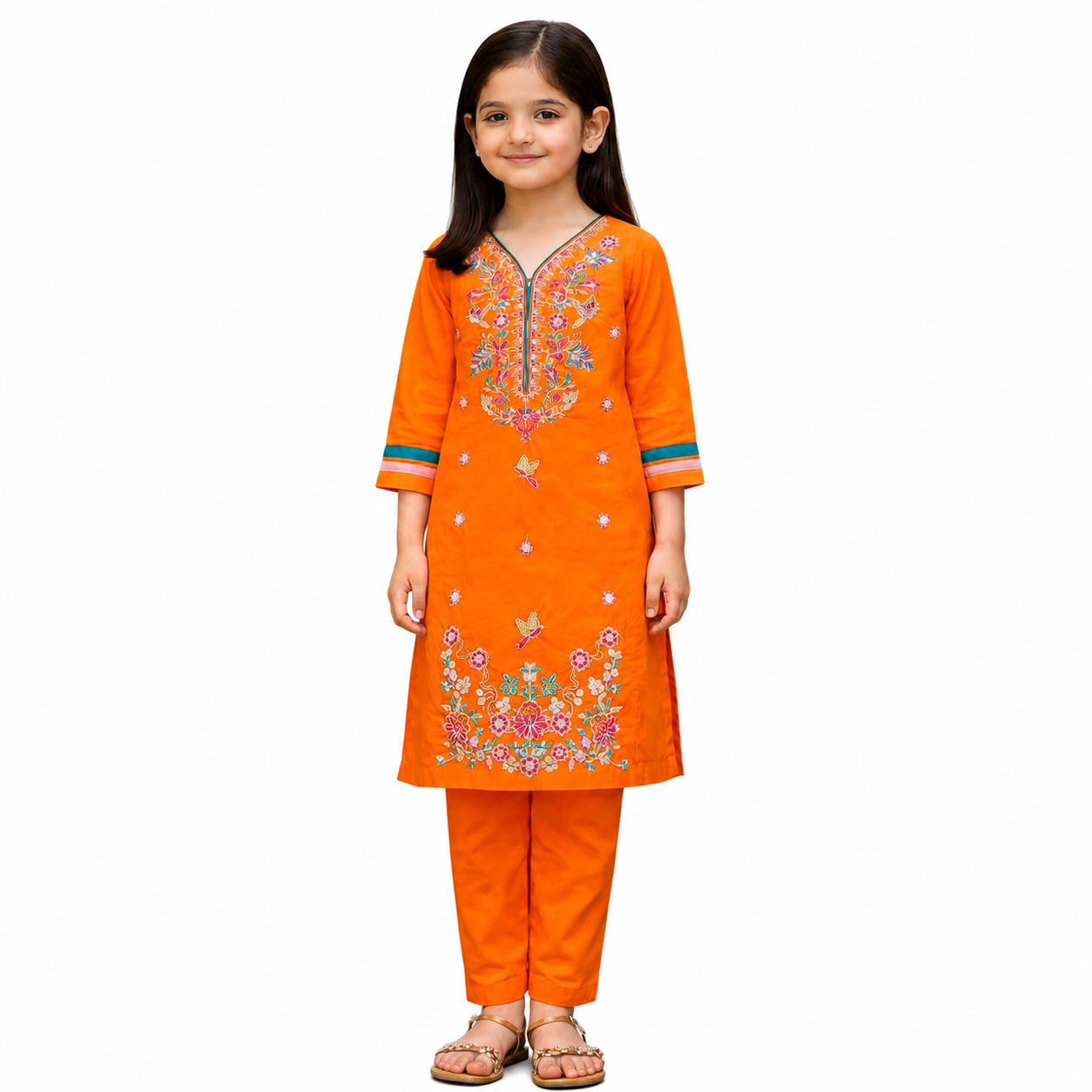 Girls Maroon Embroidered 2 Piece Suit | Kids Cotton Dress | Tiny Soul Pakistan