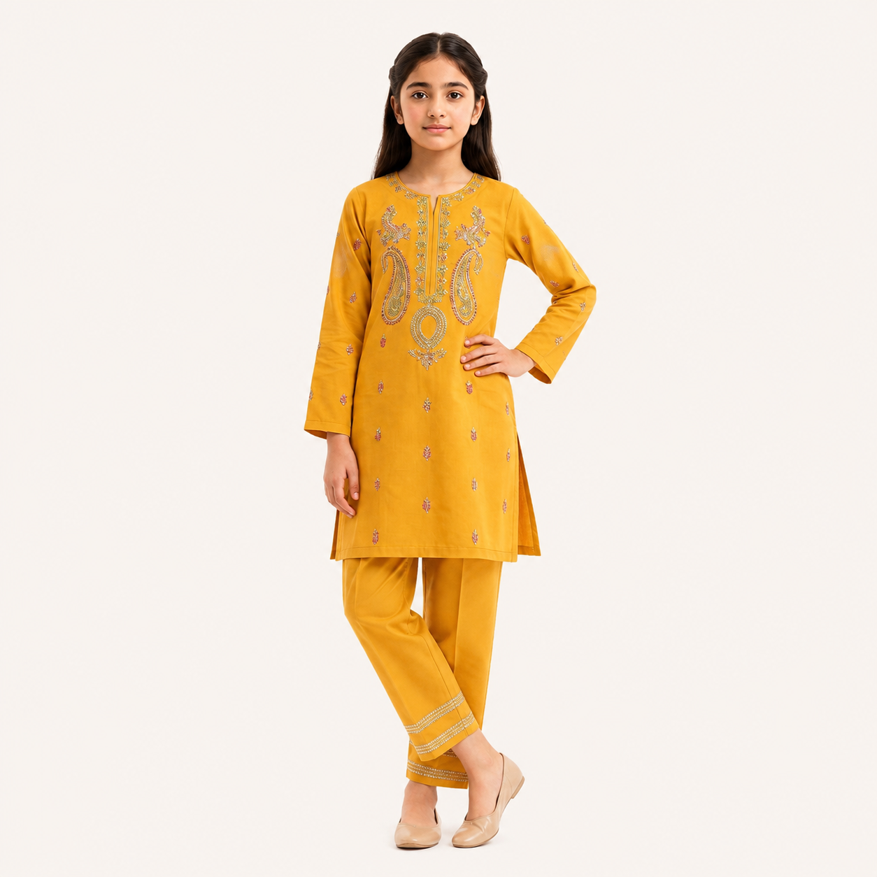 Girls Premium Embroidered 2 Piece Eastern Outfit