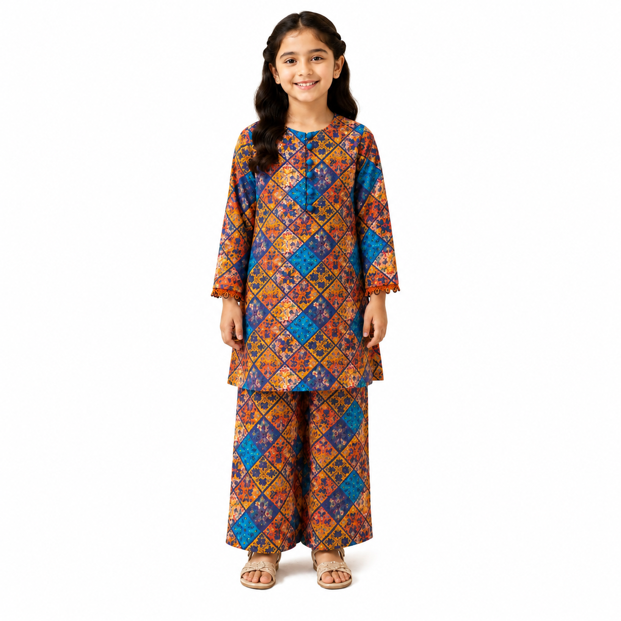Sunset Mosaic Girls Printed Co-Ord Set
